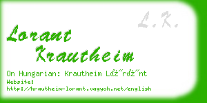 lorant krautheim business card